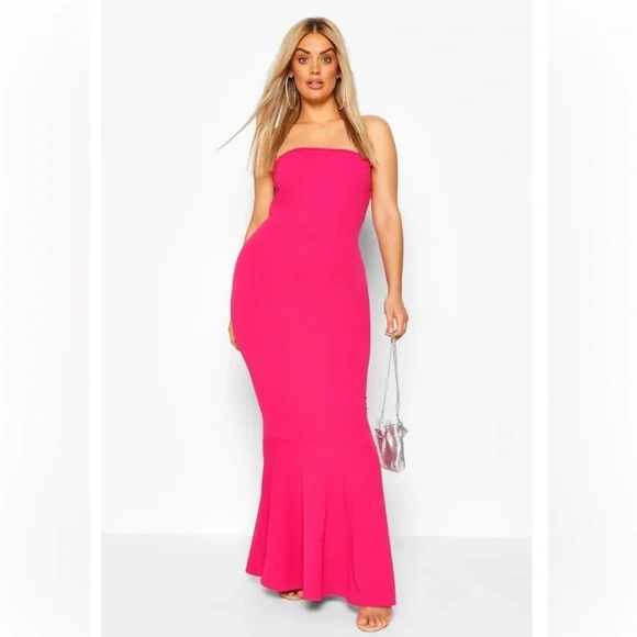 chinese dress ladies Melina Asymmetric Strapless Fishtail Maxi Dress in Soft Pink main image 0